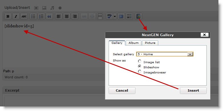 Nextgen Gallery Remove Slideshow Link