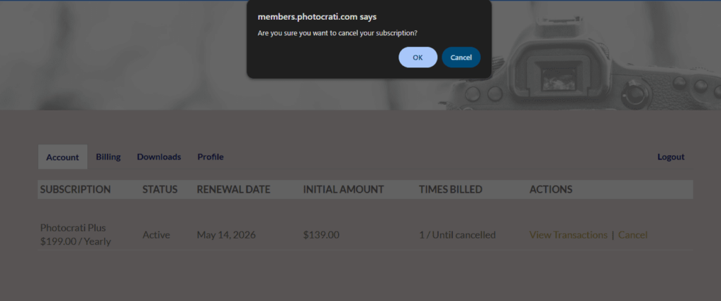 cancellation-confirmation-popup-box - Photocrati Cancellation Confirmation Popup Window